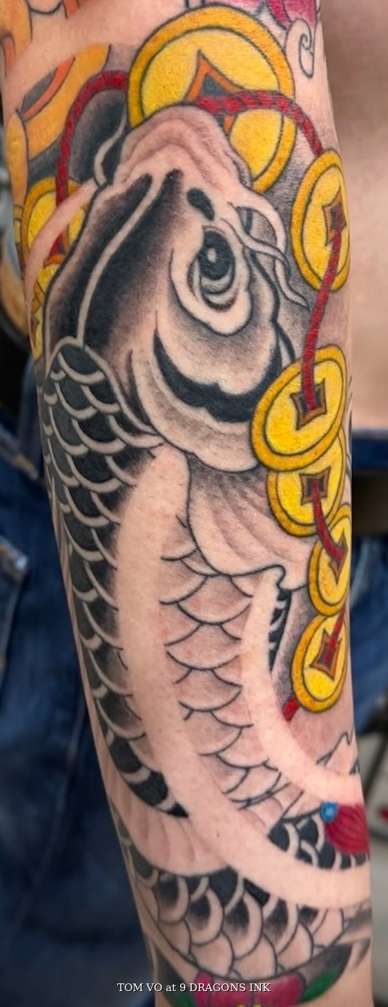 Koi tattoo by Tom Vo in San Jose