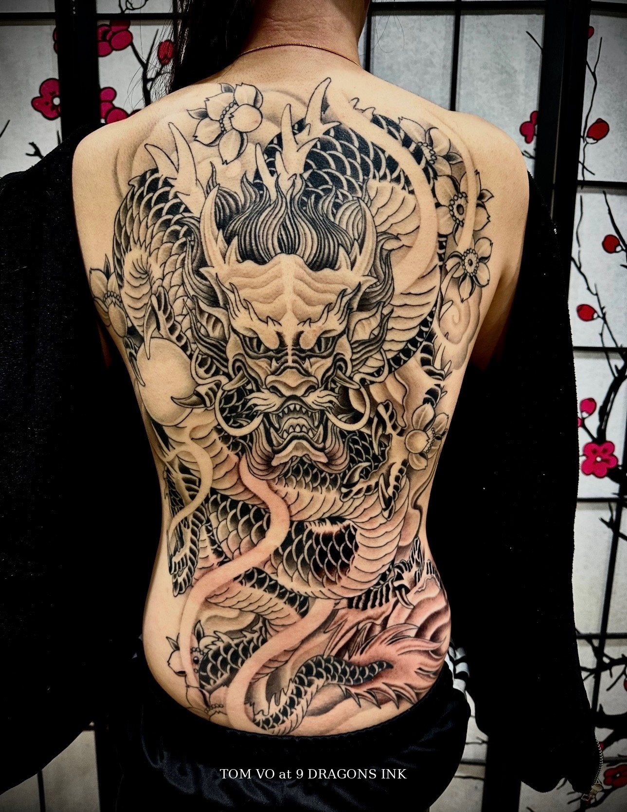 Custom Dragon Tattoos by Tom Vo at 9 Dragons Ink in San Jose